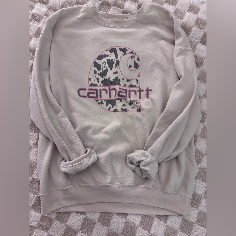 Carhartt Women's Light Gray Sweatshirt with Logo